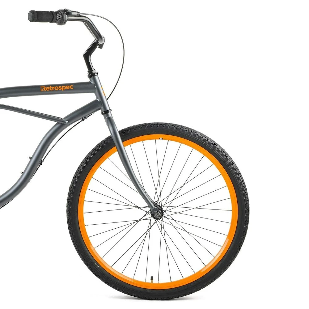Retrospec Chatham Beach Cruiser 3-Speed 26" - Matte Graphite/Orange 2022 6 Retrospec Chatham Beach Cruiser 3-Speed 26" - Matte Graphite/Orange 2022 - Image 4